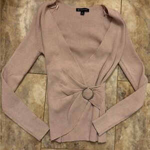 INC International Concepts Womens Size M Sweater Metallic Rose Gold Knit